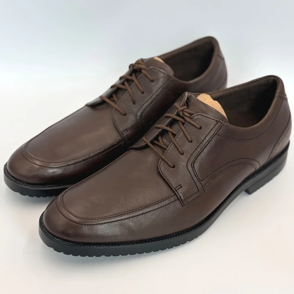 Rockport‎ Mens 11 Apron Toe Oxford Brown Dress Shoes V76055 Adiprene Adidas NWOB